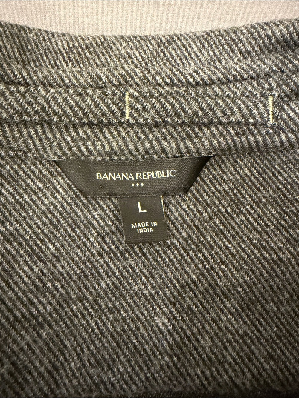 Banana Republic Charcoal Herringbone Casual Shirt Jacket - Picture 4 of 6